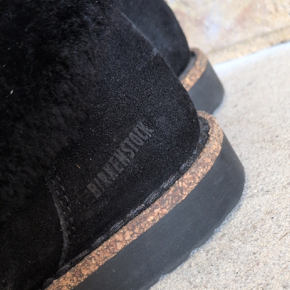 BIRKENSTOCK I Bakki Black Suede Genuine Shearling Ankle Chukka Boots, 40 - Picture 11 of 16